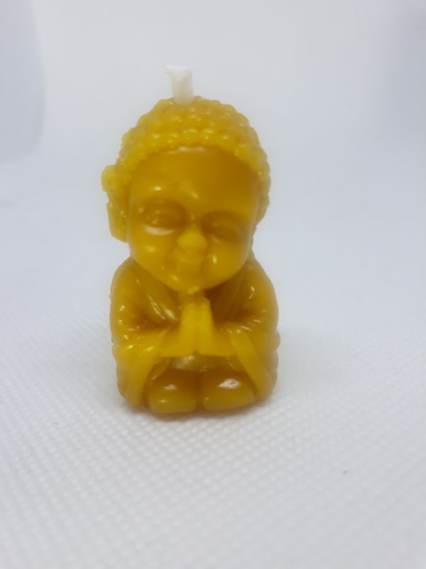 Svíčka z včelího vosku Budha mini Včelař Václav